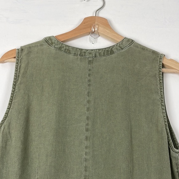 Nicole Miller sleeveless linen jumpsuit women 4 pocket size 4 button closure - Picture 9 of 12